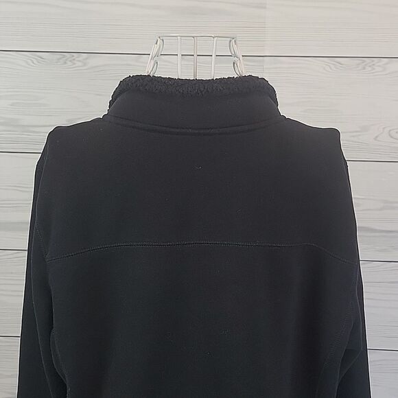 Karen Scott black sherpa fleece black zip front jacket Size M - Picture 6 of 10